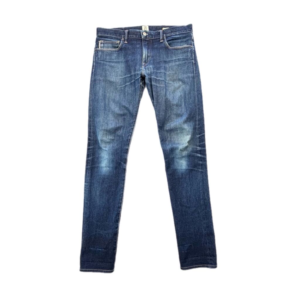 Hiroshi Kato Men's 33 Dark Wash Skinny The Needle Everyday Classic Denim Jeans